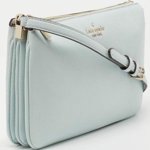 Kate spade Leila cross body triple gusset bag mint green/light blue